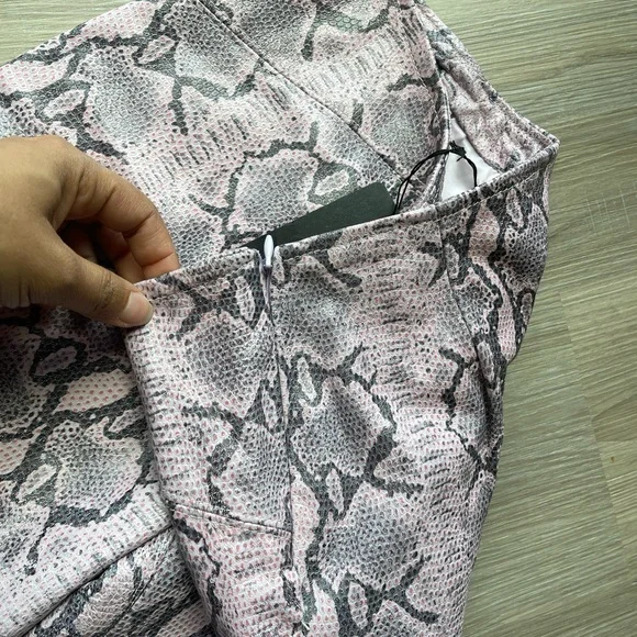 Tenax leather pant snake print